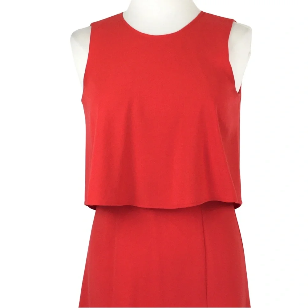 BCBGMaxAzria Mode Orange Coral Mod Tiered Open Back Retro Swing Dress size 6 - Picture 5 of 14